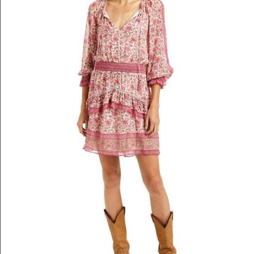 NWT Love the Label Boho Dress Pink MD Long Sleeve